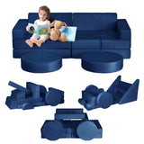 Garvee Kids Upholstered Sofa Chair - Child-Sized Cushioned Armchair for Toddlers & Kids, Lounge Seat for Playroom/Bedroom - Color: Deep Blue