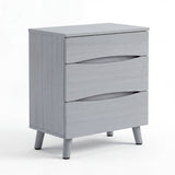 Garvee Compact 3-Drawer Bedside Cabinet Bedside Table - Space-Saving Storage End Table Cabinet, Sturdy Frame, Easy Assembly - Gray