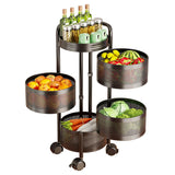 Garvee Space-Saving 4-Tier Carbon Steel Kitchen Storage Trolley – Mesh Baskets, Lockable 360° Wheels, Top Lid, Multi-Purpose Rolling Organizer Rack for Fruit, Vegetables, Pantry, Bathroom – Black – Specs: Black 4 layers 1000242 - Black