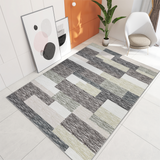 Garvee Machine Washable Area Rugs 5x7 Modern Geometric Floor Carpet, Stain-Resistant Low Pile Throw Rug with Non-Slip Backing, Contemporary Accent Carpet for Kitchen, Office, Gray Green