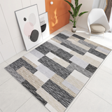 Garvee Machine Washable Area Rugs 5x7 Modern Geometric Floor Carpet, Stain-Resistant Low Pile Throw Rug with Non-Slip Backing, Contemporary Accent Carpet for Kitchen, Office, Gray Camel - Grey Camel
