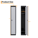 Garvee 1 Door Tall Single Metal Locker, Lockable Steel Storage Cabinet for School, Gym, Office, 72” Black