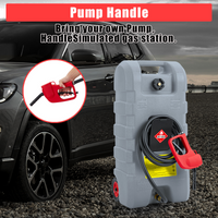 Garvee 15 Gallon Portable Fuel Caddy, 10-ft hose, siphon pump, 7.5 L/min manual nozzle, diesel/gasoline tank - Gray