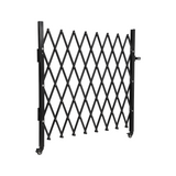 Garvee Heavy-Duty Expandable Folding Security Gate - Aluminum Scissor Barrier with 360° Rolling Wheels - Anti-Climb, Easy Installation - Adjustable for Driveways, Commercial & Industrial Use - Black - H61 x W71 in | 2 braked wheels - H50 X W67" | 2 Brake Wheels