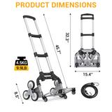 Garvee Stair Climbing Hand Truck Cart with Triangle Wheels, Folding Dolly for Stairs, Telescoping Handle, 180 LBS Capacity, Heavy Duty, Multi-Color - Yellow+Black 4 Rubber Wheels